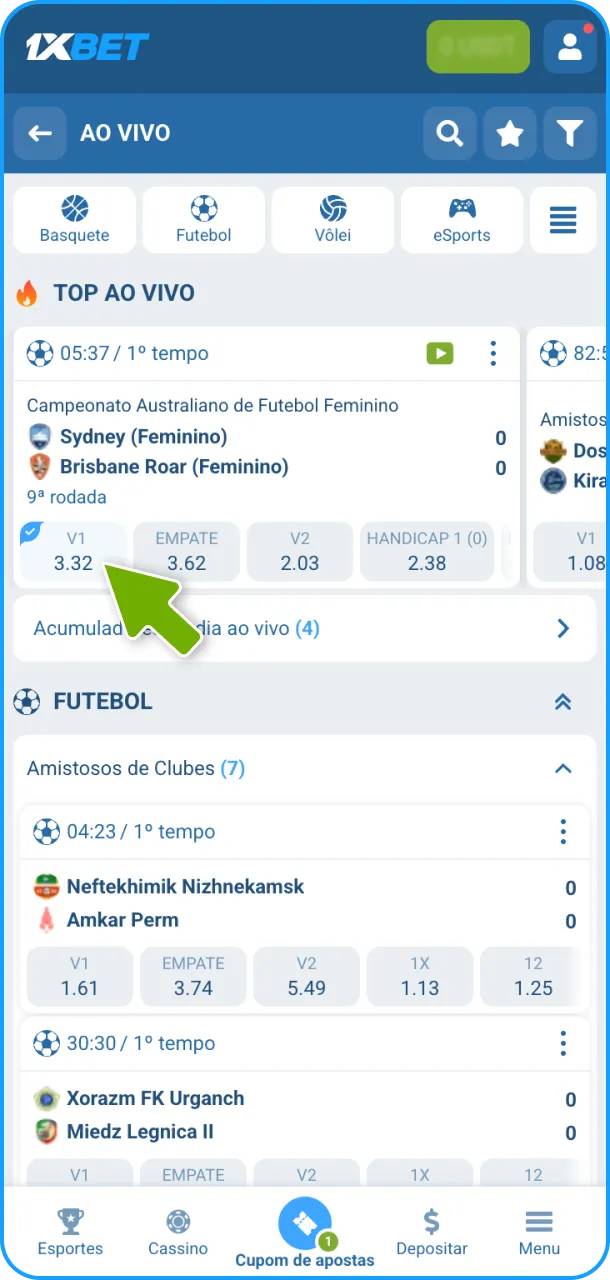 Siga as regras para que transfira e aposte o valor do bónus 1xBet.