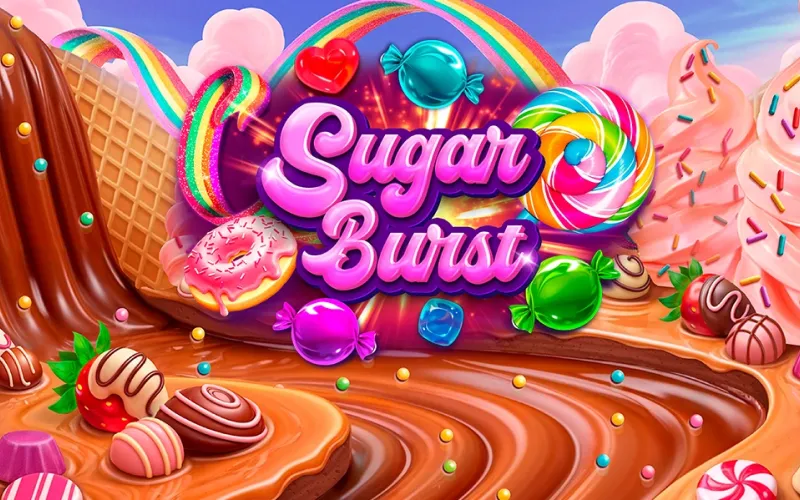 Divirta-se com as cores do jogo Sugar Burst no 1xBet.
